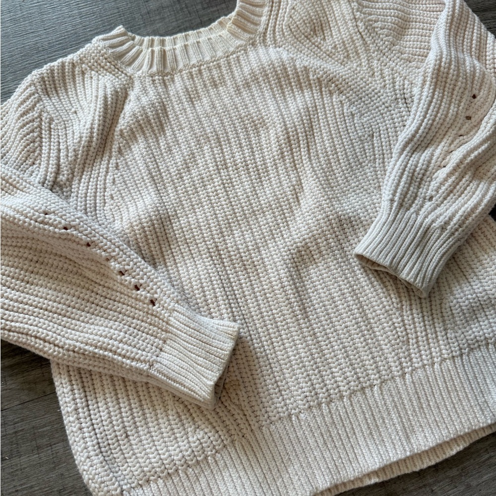 Everlane Cream Knit Crew Neck Sweater